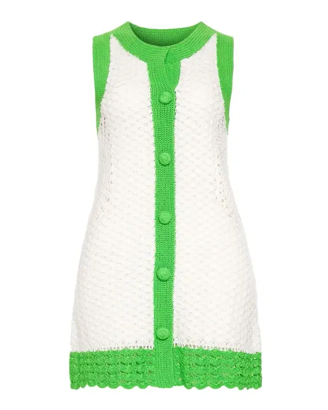 Ramy Brook Chelsea Crochet Button-Front Mini Dress