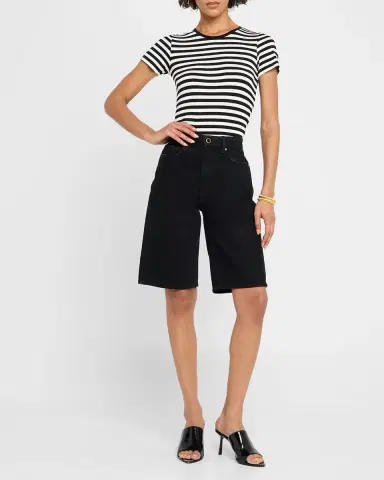 Majestic Filatures Soft Touch Crewneck Striped Jersey T-Shirt | Thumbnail 2 Majestic Filatures Soft Touch Crewneck Striped Jersey T-Shirt | Thumbnail 2