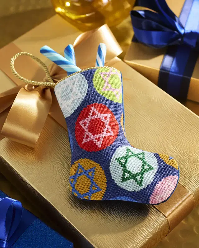 Bauble Stockings x Sainty Nelsen "SuperStar of David" Mini Hanukkah Bauble Stocking