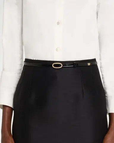 Valentino Garavani VLogo Signature Jeweled Calf Leather Belt, 30mm | Thumbnail 2