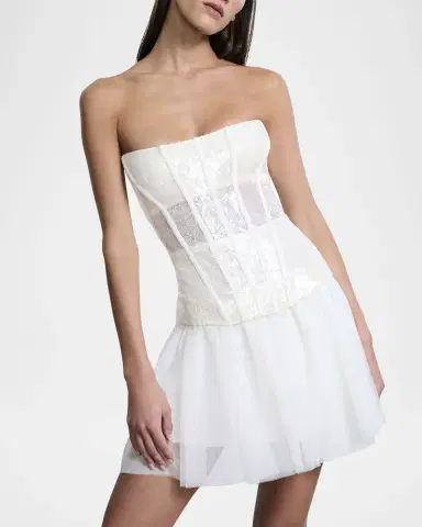 BCBGMAXAZRIA Strapless Tulle & Sequin Lace Corset Mini Dress | Thumbnail 4 BCBGMAXAZRIA Strapless Tulle & Sequin Lace Corset Mini Dress | Thumbnail 4