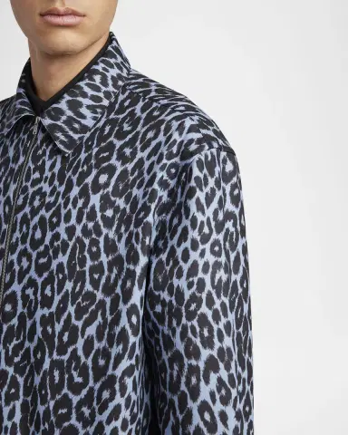 Jil Sander Men's Cheetah-Print Shirt Jacket | Thumbnail 5