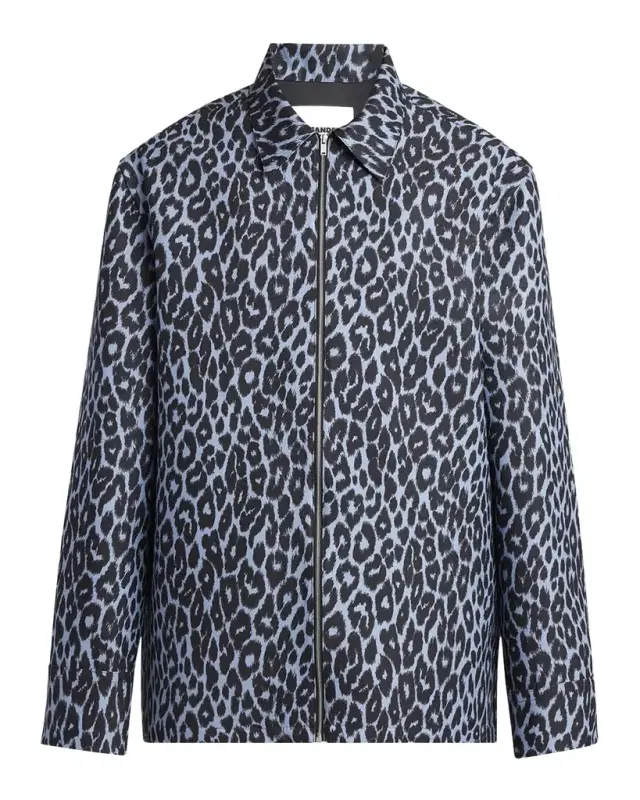 Men 's Cheetah-Print Shirt Jacket
