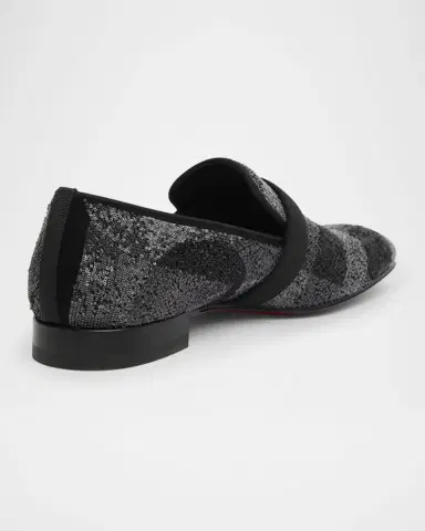 Christian Louboutin Men's Dandydecotracks Sequin Red-Sole Loafers | Thumbnail 3 Christian Louboutin Men's Dandydecotracks Sequin Red-Sole Loafers | Thumbnail 3