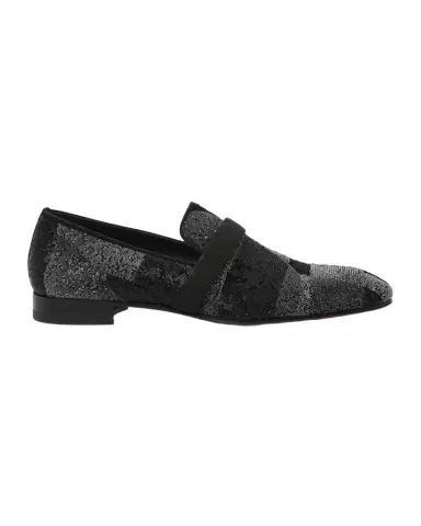 Christian Louboutin Men's Dandydecotracks Sequin Red-Sole Loafers | Thumbnail 1 Christian Louboutin Men's Dandydecotracks Sequin Red-Sole Loafers | Thumbnail 1