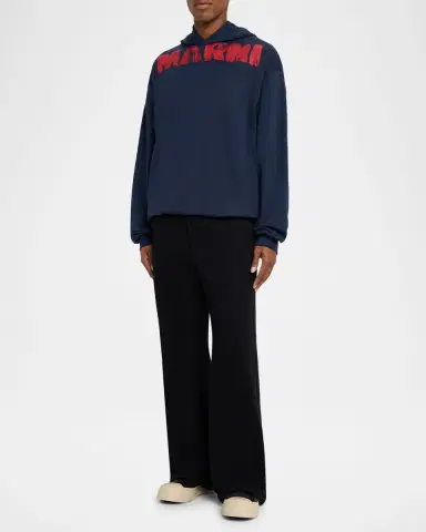 Marni Men's Spray Paint Logo Oversized Hoodie | Thumbnail 2 Marni Men's Spray Paint Logo Oversized Hoodie | Thumbnail 2
