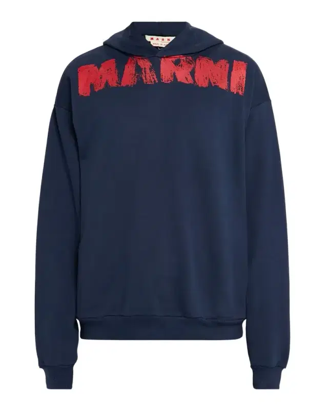 Marni Men 's Spray Paint Logo Oversized Hoodie