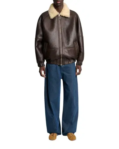 Jacquemus Men's Leather and Shearling Bomber Jacket | Thumbnail 1 Jacquemus Men's Leather and Shearling Bomber Jacket | Thumbnail 1