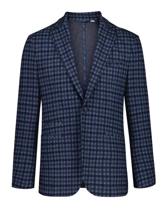 Men's Marvin Tattersall Knit Single-Breasted Sport Coat