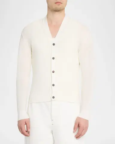 Jacquemus Men's Brode Back-Embroidery Knit Cardigan | Thumbnail 4
