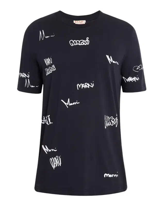 Men 's Allover Multi-Logo Crewneck T-Shirt
