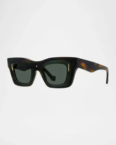 Loewe Men's Signature Layered Acetate Square Sunglasses | Thumbnail 2