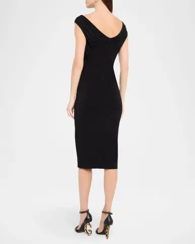 Dolce & Gabbana Ruched Organzino Crepe Midi Sheath Dress | Thumbnail 3 Dolce & Gabbana Ruched Organzino Crepe Midi Sheath Dress | Thumbnail 3
