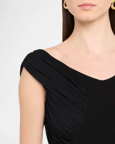 Dolce & Gabbana Ruched Organzino Crepe Midi Sheath Dress | Thumbnail 6 Dolce & Gabbana Ruched Organzino Crepe Midi Sheath Dress | Thumbnail 6