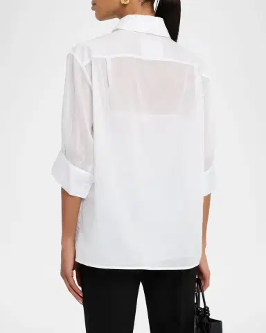 Jil Sander Volume Short-Sleeve Cotton Boxy Shirt | Thumbnail 3