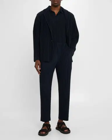 Homme Plissé Issey Miyake Men 's Pleated Single-Breasted Sport Coat | Thumbnail 2