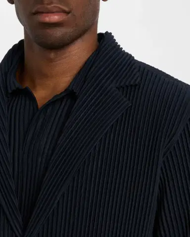 Homme Plissé Issey Miyake Men 's Pleated Single-Breasted Sport Coat | Thumbnail 5