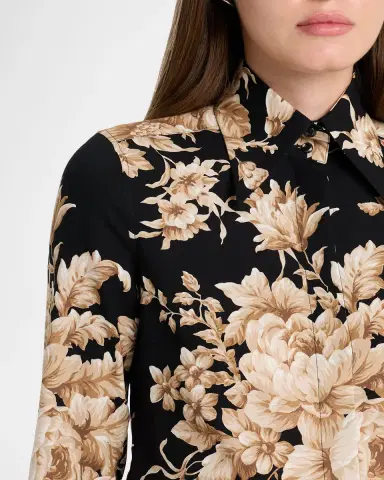 Dolce & Gabbana Rose Cretonne Charmeuse Button-Down Shirt | Thumbnail 5