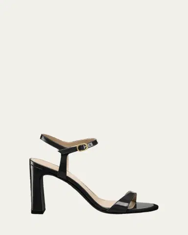 Stuart Weitzman Babette Patent Leather Ankle-Strap Sandals | Thumbnail 12
