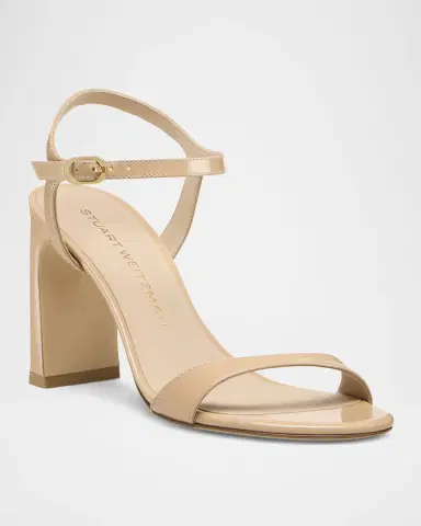 Stuart Weitzman Babette Patent Leather Ankle-Strap Sandals | Thumbnail 20