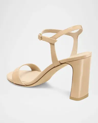 Stuart Weitzman Babette Patent Leather Ankle-Strap Sandals | Thumbnail 22