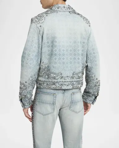 AMIRI Men's Crystal Bandana Denim Jacket | Thumbnail 3 AMIRI Men's Crystal Bandana Denim Jacket | Thumbnail 3