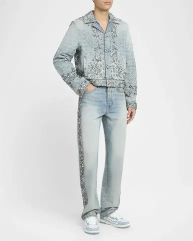AMIRI Men's Crystal Bandana Denim Jacket | Thumbnail 4 AMIRI Men's Crystal Bandana Denim Jacket | Thumbnail 4