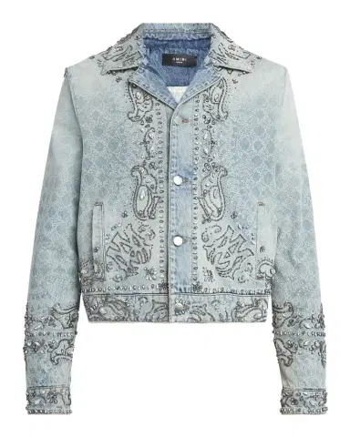 AMIRI Men's Crystal Bandana Denim Jacket | Thumbnail 1 AMIRI Men's Crystal Bandana Denim Jacket | Thumbnail 1