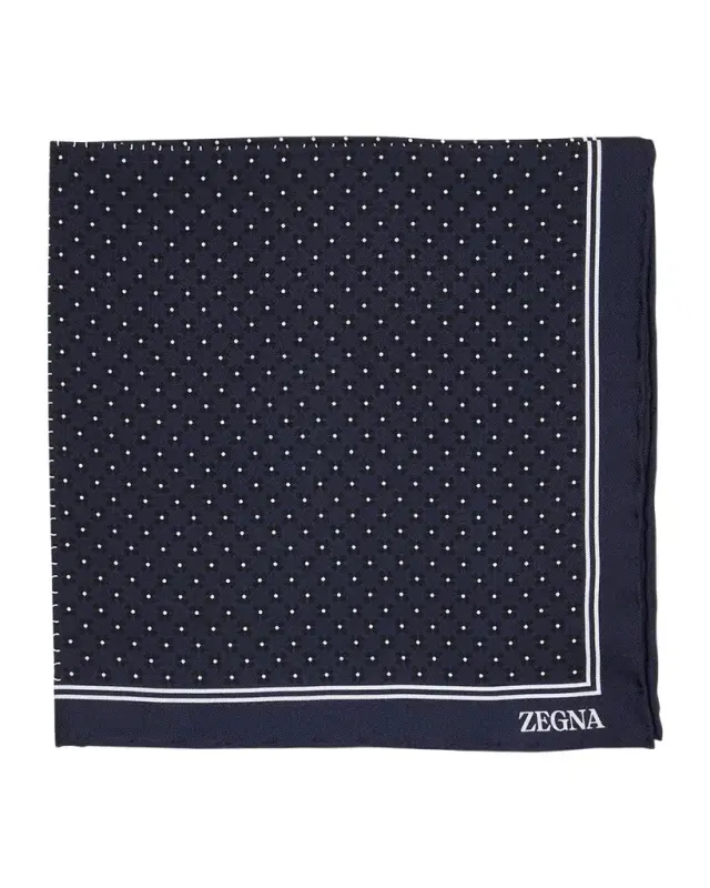 ZEGNA Men's Petite Geometric Floral Silk Pocket Square