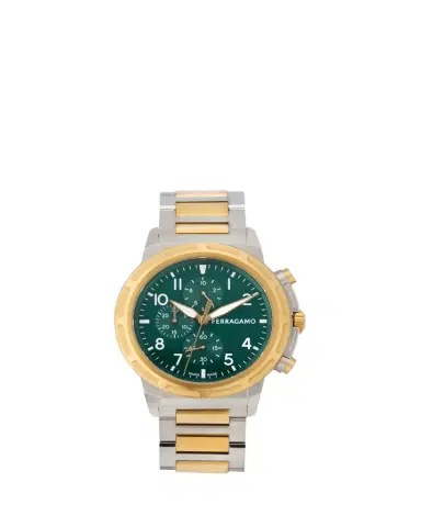 Ferragamo Sport Chrono 44mm Two Tone Bracelet Watch | Thumbnail 1