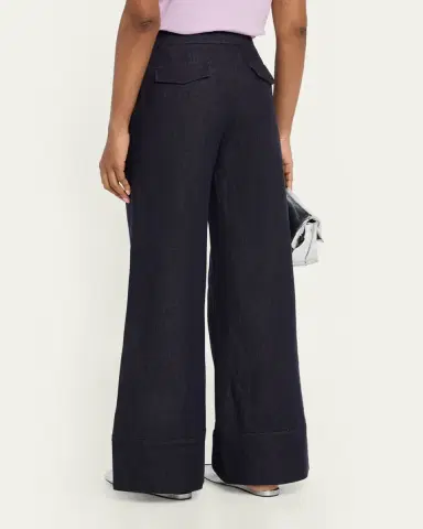 Lafayette 148 New York Charles Wide-Leg Twill Pants | Thumbnail 3