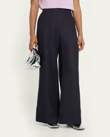 Lafayette 148 New York Charles Wide-Leg Twill Pants | Thumbnail 4