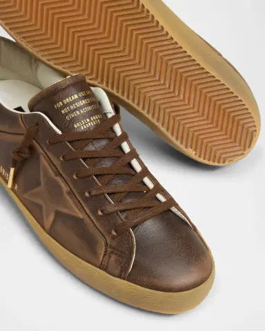 Golden Goose Men's Embossed Star Leather Low-Top Sneakers | Thumbnail 4