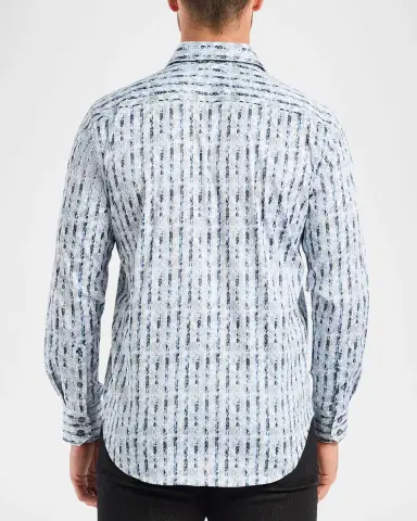 Robert Graham Men 's Wooster Pinstripe Overlay Stretch Sport Shirt | Thumbnail 2 Robert Graham Men 's Wooster Pinstripe Overlay Stretch Sport Shirt | Thumbnail 2