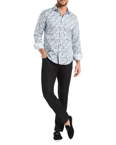 Robert Graham Men 's Wooster Pinstripe Overlay Stretch Sport Shirt | Thumbnail 1 Robert Graham Men 's Wooster Pinstripe Overlay Stretch Sport Shirt | Thumbnail 1