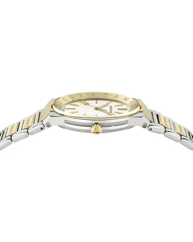 Ferragamo Sapphire Logo 41mm Two Tone Bracelet Watch