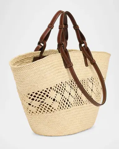 Stella McCartney Small Logo Raffia Basket Tote Bag | Thumbnail 3