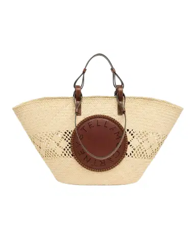 Stella McCartney Small Logo Raffia Basket Tote Bag | Thumbnail 1