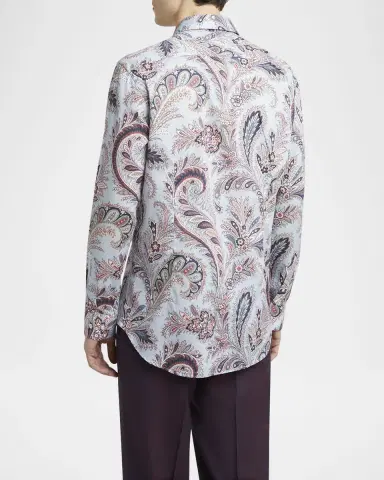 Etro Men 's Cotton Multi-Paisley Dress Shirt | Thumbnail 2 Etro Men 's Cotton Multi-Paisley Dress Shirt | Thumbnail 2