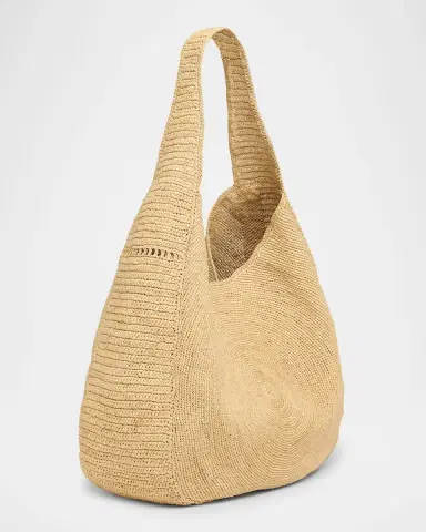 Stella McCartney Small Logo Crochet Raffia Hobo Bag | Thumbnail 3 Stella McCartney Small Logo Crochet Raffia Hobo Bag | Thumbnail 3