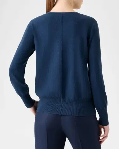 Akris V-Neck Pure Cashmere Knit Sweater | Thumbnail 3