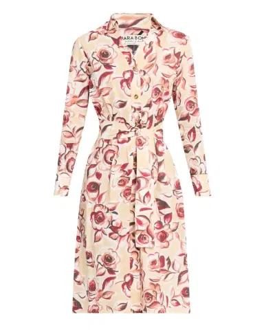 Chiara Boni La Petite Robe Belted Floral-Print Midi Shirtdress | Thumbnail 1 Chiara Boni La Petite Robe Belted Floral-Print Midi Shirtdress | Thumbnail 1