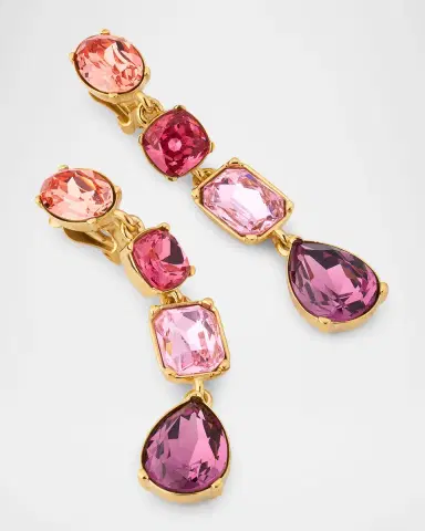 Oscar de la Renta Four Drop Crystal Earrings | Thumbnail 3 Oscar de la Renta Four Drop Crystal Earrings | Thumbnail 3