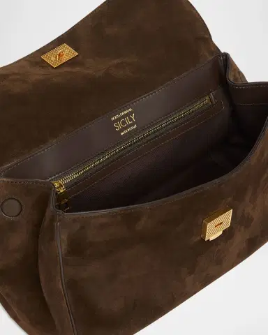 Dolce & Gabbana My Sicily Suede and Leather Top-Handle Bag | Thumbnail 3
