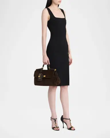 Dolce & Gabbana My Sicily Suede and Leather Top-Handle Bag | Thumbnail 4