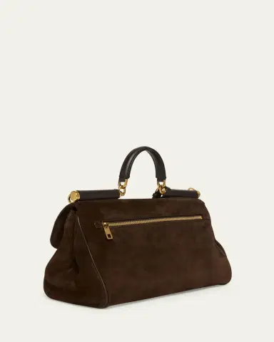 Dolce & Gabbana My Sicily Suede and Leather Top-Handle Bag | Thumbnail 7