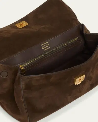 Dolce & Gabbana My Sicily Suede and Leather Top-Handle Bag | Thumbnail 8