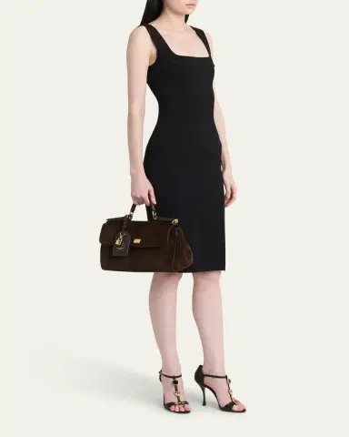 Dolce & Gabbana My Sicily Suede and Leather Top-Handle Bag | Thumbnail 9