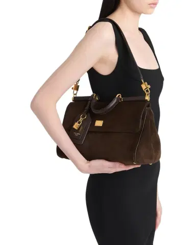 Dolce & Gabbana My Sicily Suede and Leather Top-Handle Bag | Thumbnail 1
