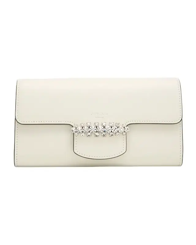 Bing Crystal-Embellished Wallet with Chain